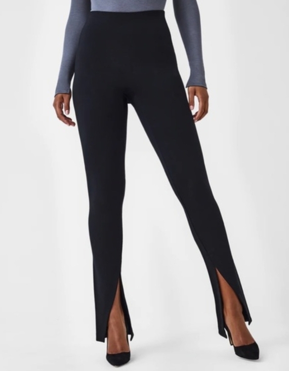 SPANX Pants - Spanx Perfect Front Slit Ponte Leggings Black  Strechable Size Meduim